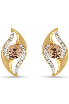 Crystal Brass, Alloy Stud Earring