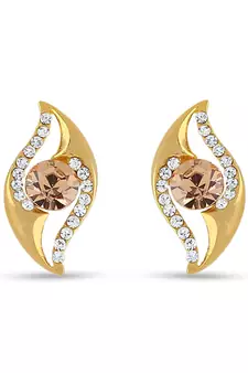 Crystal Brass, Alloy Stud Earring