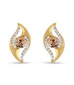 Crystal Brass, Alloy Stud Earring