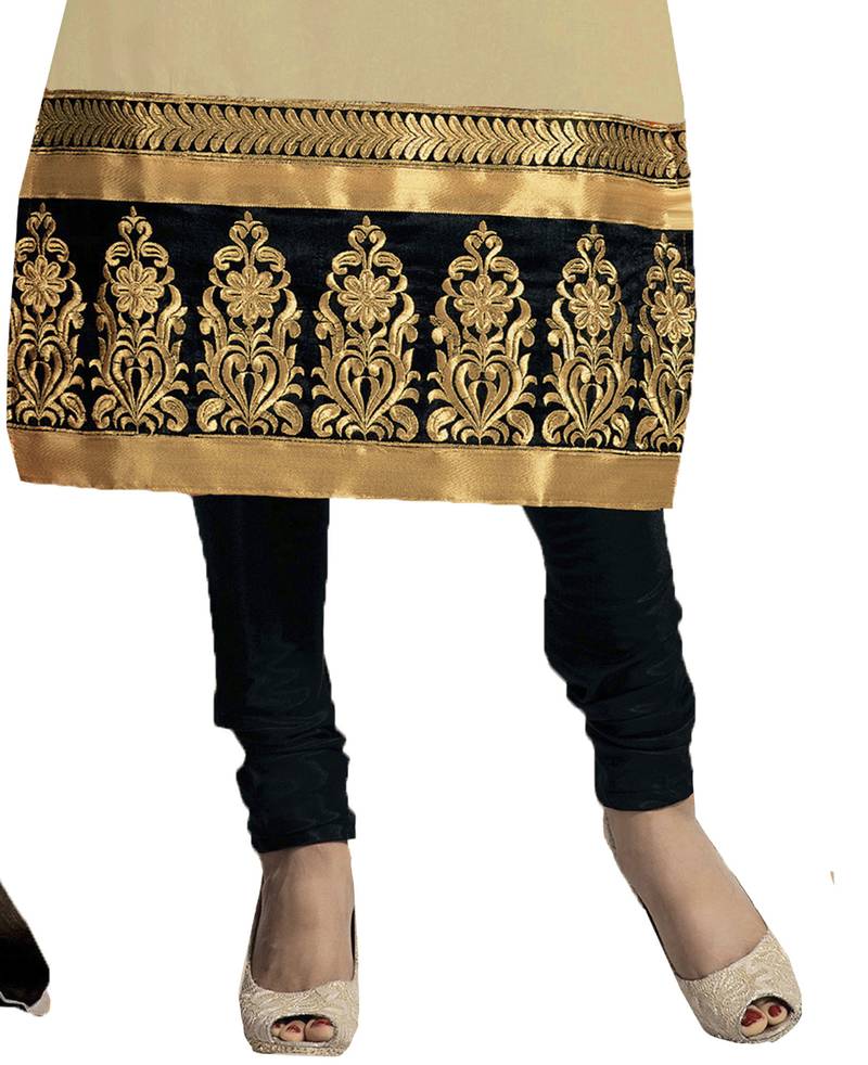 EthnicJunction Salwar Kameez Stoff – Rajasthani Spiegelstickerei Auf Chanderi | Ungenähtes Set Mit Dupatta