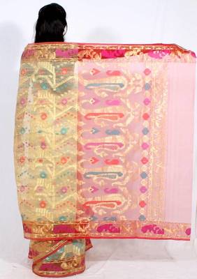 Organza Banarasi Zari Resham Work Saree 2