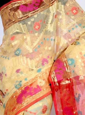 Organza Banarasi Zari Resham Work Saree 4