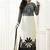 Black White Georgette printed semi stitched salwar with dupatta