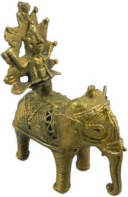 Brass king sitting on elepant home-furnishing 1