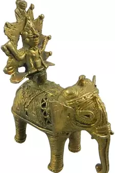 Brass king sitting on elepant home-furnishing