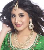 Dazzling Gold Plated Australian Diamond Wedding Necklace Set