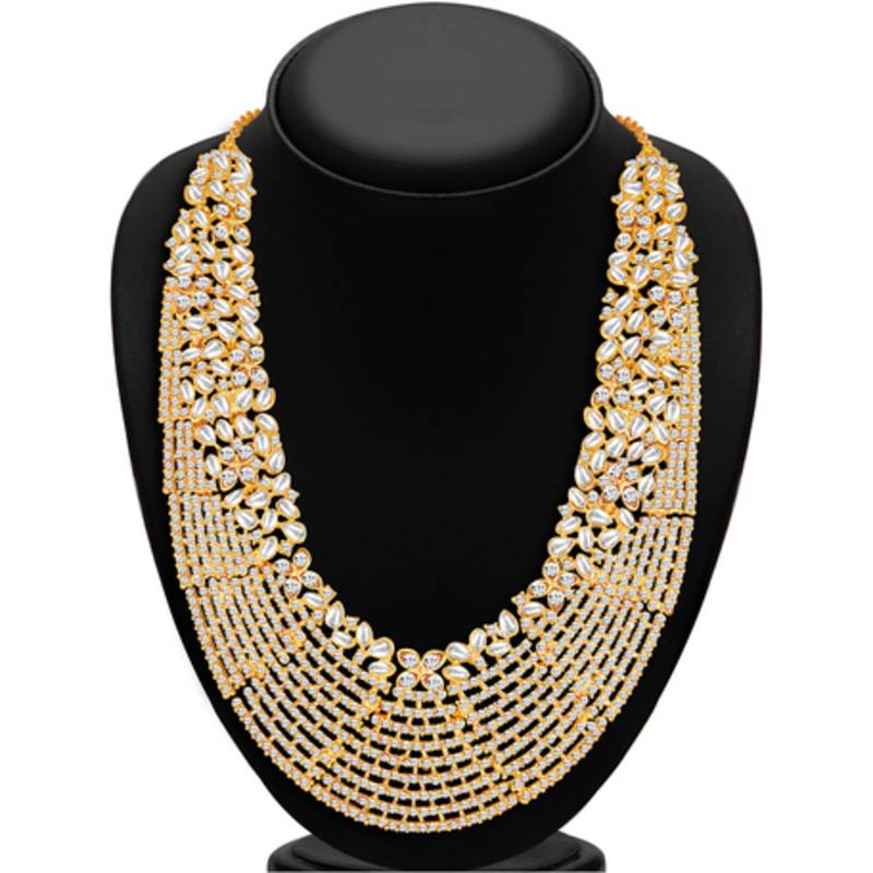 Dazzling Gold Plated Australian Diamond Wedding Necklace Set