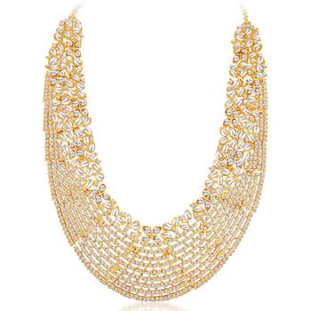 Dazzling Gold Plated Australian Diamond Wedding Necklace Set 5