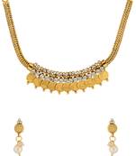 Goddess Lakshmi Necklace Set In Gold Tone Rebom20056