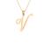 Stylish Gold Toned 'V' Shape Alphabet Pendant Snjai20861