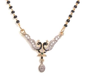 Multicolor gold plated Cubic Zirconia mangalsutra 1