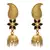 JFL - Fusion Ethnic Kaerie One Gram Gold Plated Black Stone Designer Jhumka