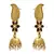 JFL - Fusion Ethnic Kaerie One Gram Gold Plated Black Stone Designer Jhumka