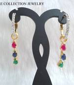 Hoops Style Detachable Stone Dagler Cz Earring Pair