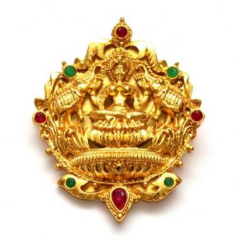 Anvi's lakshmi pendent with emeralds and rubies (temple jewellery) 1