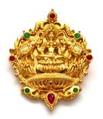Anvi's lakshmi pendent with emeralds and rubies (temple jewellery)