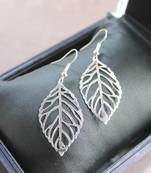 silver leaf earring