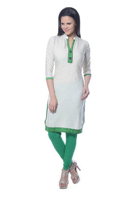 Off-White Printed Khadi kurti 1