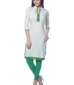 Off-White Printed Khadi kurti