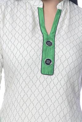 Off-White Printed Khadi kurti 5