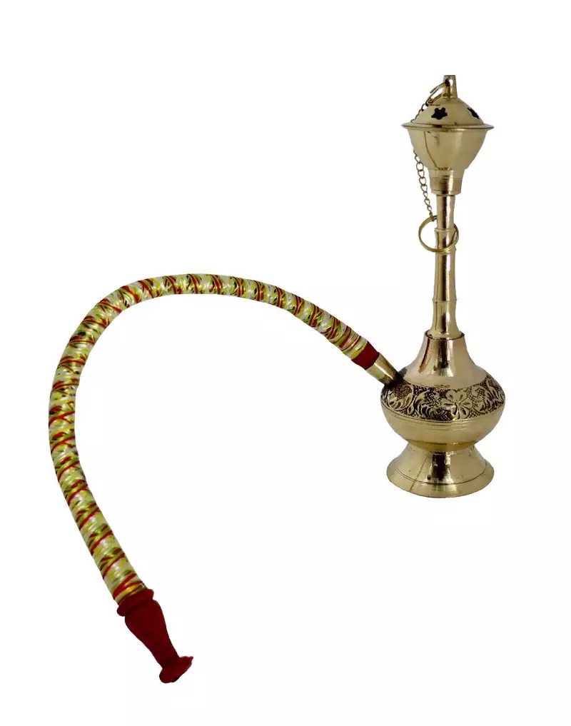 White Metal Colorful Meenakari Work Real Hukka