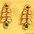 Multicolour Kundan Meenakari Paisley Earrings