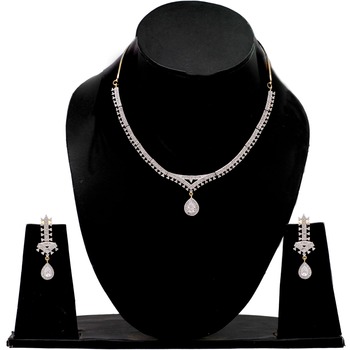 Lightweight Partywear CZ Necklace set 
