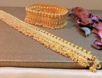 Wedding Spl Gold Pated Polki Payal 2