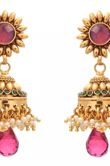 JFL - Glittering Gold Designer Jhumka.