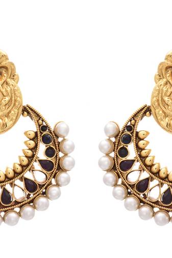 Gold gold_plated Pearl danglers-drops