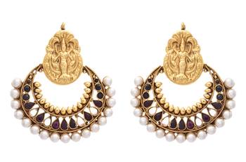 Gold gold_plated Pearl danglers-drops 1