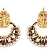 Gold gold_plated Pearl danglers-drops