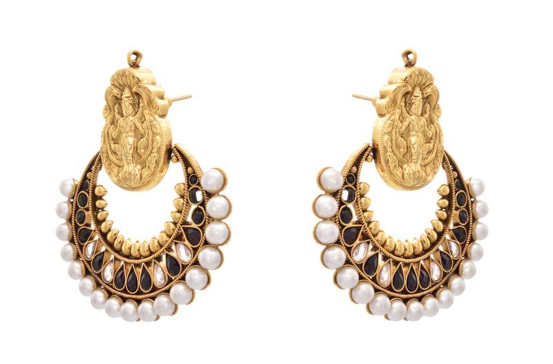 Gold gold_plated Pearl danglers-drops