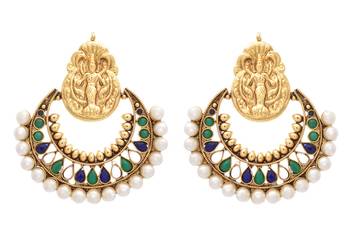 Gold gold_plated Pearl danglers-drops 1