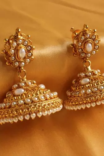 BEAUTIFUL ANTIQUE PEARL JHUMKKAS-DJ02731