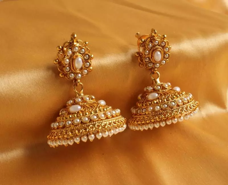 BEAUTIFUL ANTIQUE PEARL JHUMKKAS-DJ02731