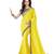Yellow Plain Chiffon saree with blouse