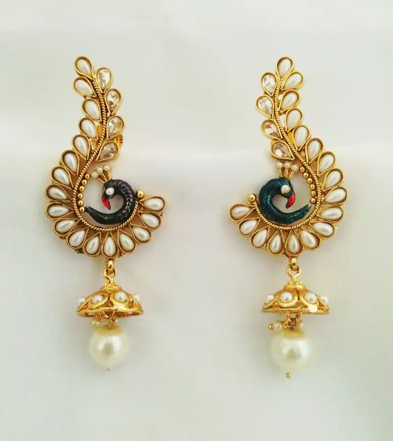 Tantalizing Pearl Peacock Earrrings