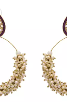 Gold gold_plated Pearl danglers-drops