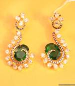 Green Emerald Diamond Look Danglers