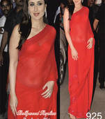Designer Kareena Kapoor Khan Red Chiffon Saree