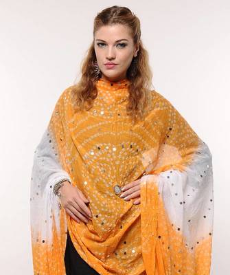 Yellow White Bandhej Dupatta 1