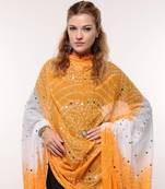 Yellow White Bandhej Dupatta