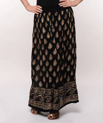 Black Gold Print Skirt