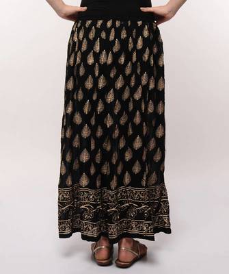 Black Gold Print Skirt 3