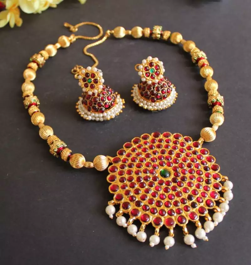 Beautiful Handmade Kemp Temple Necklace Set 