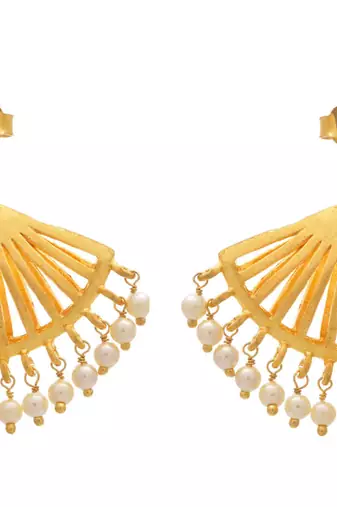 Immaculate Beauty Designer Gold Plated Earrings with Victorian Diamonds - JFL