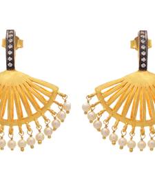 Immaculate Beauty Designer Gold Plated Earrings with Victorian Diamonds - JFL