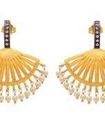 Immaculate Beauty Designer Gold Plated Earrings with Victorian Diamonds - JFL