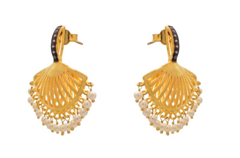 Immaculate Beauty Designer Gold Plated Earrings with Victorian Diamonds - JFL